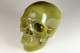 Realistic, Polished Jade (Nephrite) Skull #199581-2